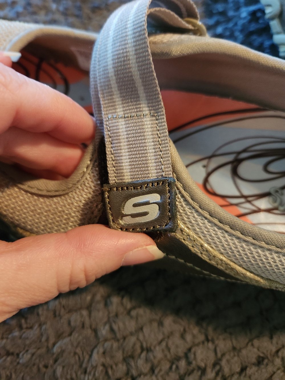 Skechers Mary Jane Sport Shoes in Metallic Silver & Light Beige - Picture 12 of 15